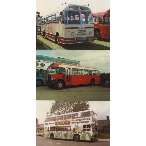 71 - U.K. Bus. Approx. 250 colour prints, postcard size, featuring working  buses and preserved buses at ... 