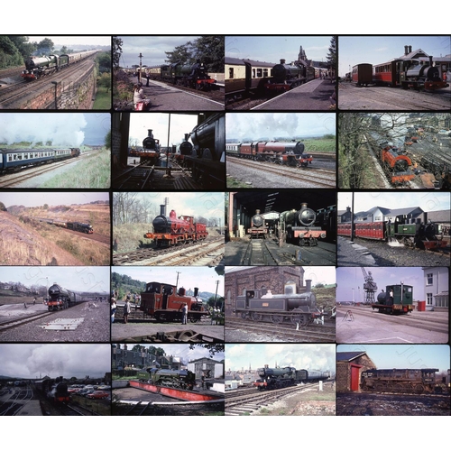 84 - Railway. Heritage and preserved. Approx. 380 x 35mm original colour slides, stored in a wooden box. ... 