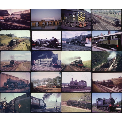 87 - Railway. BR Steam and a couple of early diesels. Approx. 64 duplicate 35mm colour slides. An assortm... 