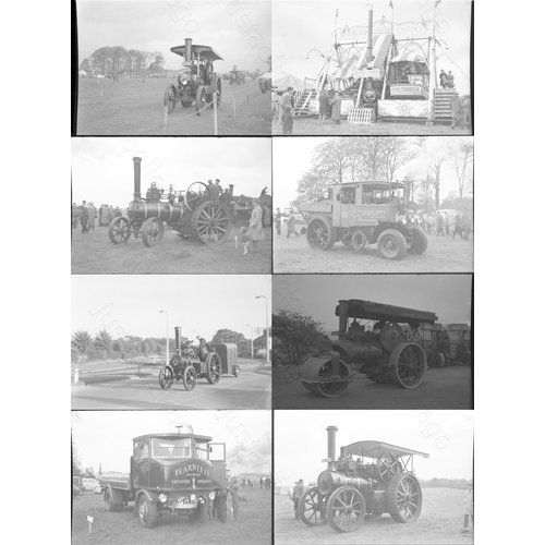 91 - Traction Engines. A small selection of 13 medium format individual black and white negatives. 4 pack... 