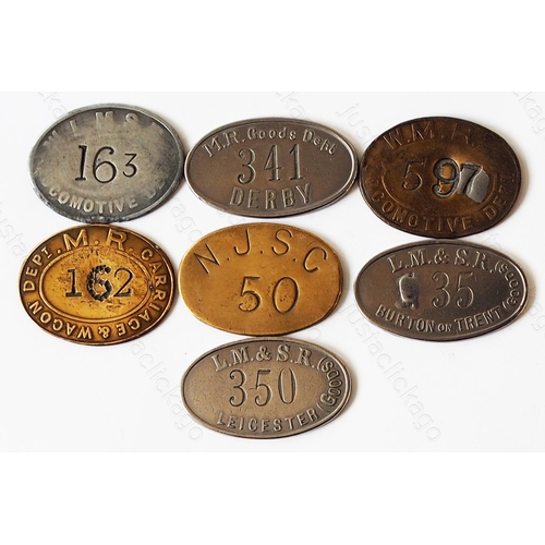 Railway. A Selection Of Seven L.m.s And Midland Railway Metal Tokens 