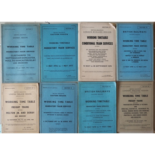 546 - Railway. Paper Railwayana. A selection of 8 British Rail Working Time Tables.
1. B.R. Eastern Region... 