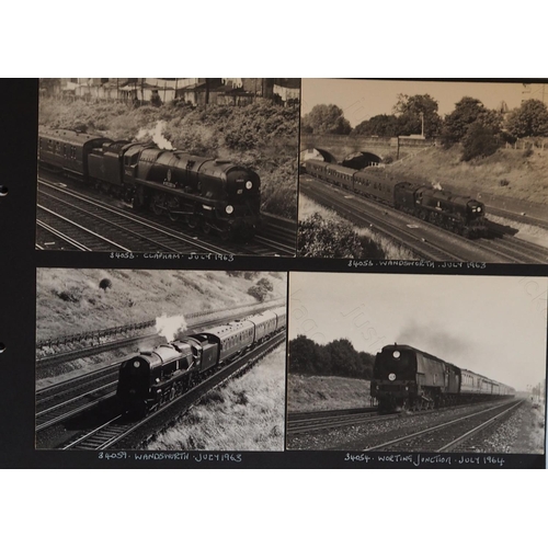 72 - Railway. An album of good quality black and white prints (13cm x 10cm) made up as a spiral bound boo...