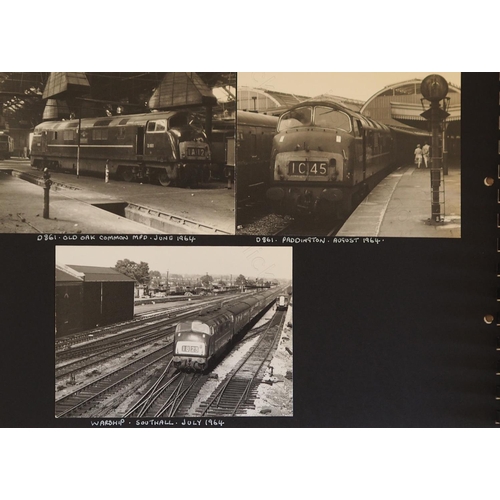 73 - Railway. A fine album of approx. 110, good quality black and white prints (13cm x 10cm) made up as a... 