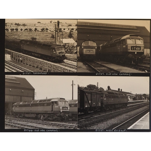 73 - Railway. A fine album of approx. 110, good quality black and white prints (13cm x 10cm) made up as a... 