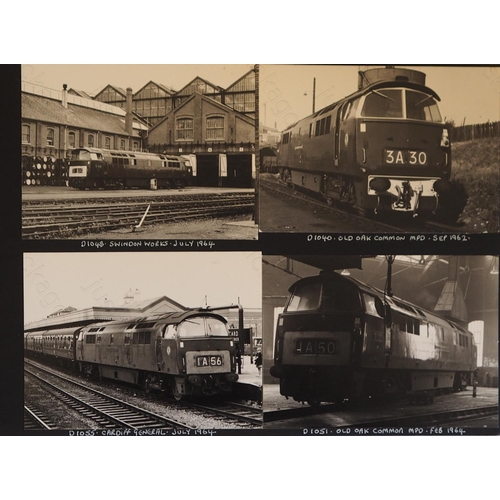 73 - Railway. A fine album of approx. 110, good quality black and white prints (13cm x 10cm) made up as a... 