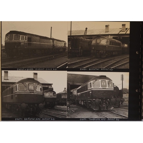 73 - Railway. A fine album of approx. 110, good quality black and white prints (13cm x 10cm) made up as a...