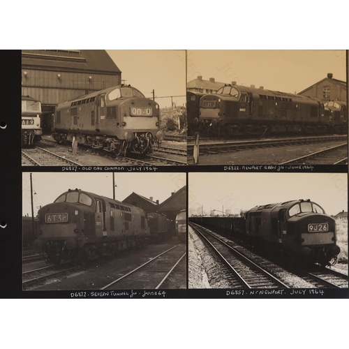 73 - Railway. A fine album of approx. 110, good quality black and white prints (13cm x 10cm) made up as a... 