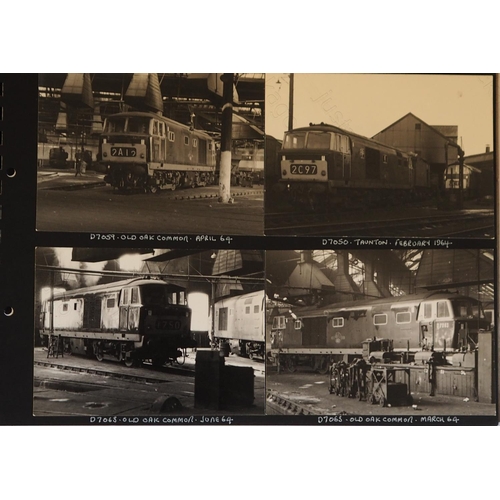 73 - Railway. A fine album of approx. 110, good quality black and white prints (13cm x 10cm) made up as a... 