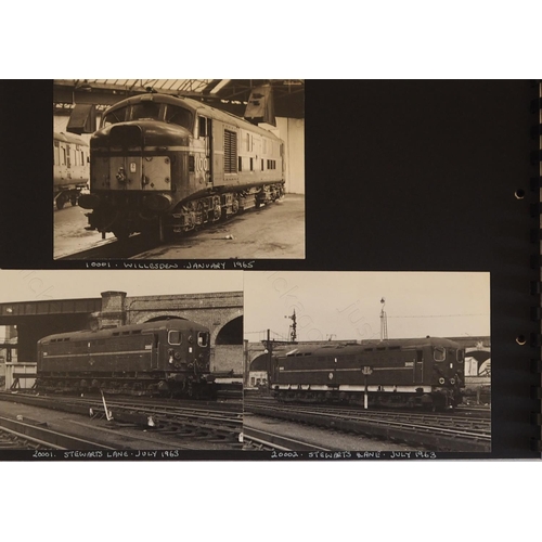 73 - Railway. A fine album of approx. 110, good quality black and white prints (13cm x 10cm) made up as a...