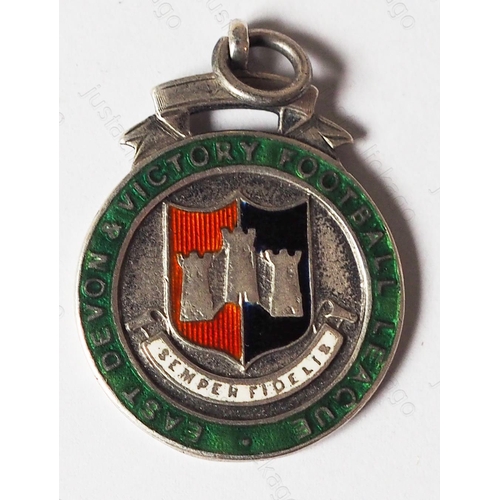 166 - Railway. A sterling silver enamel medallion. 