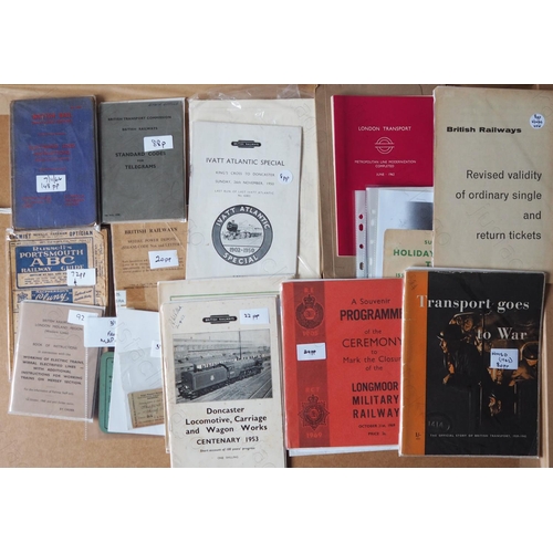 171 - Railway. A good assortment of 21 pieces of mostly BR paperwork and official booklets. Includes 