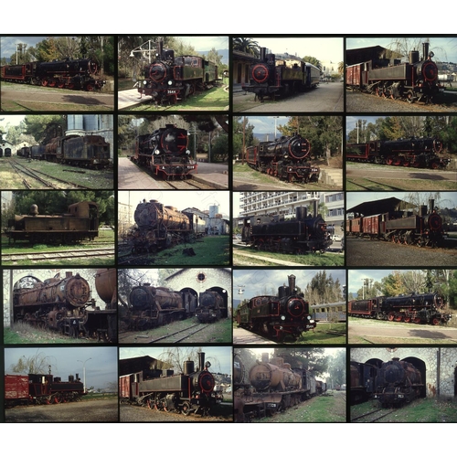 24 - Railway. Overseas Traction - GREECE. A small selection  of 29 x 35mm colour slides, all on Agfa film... 