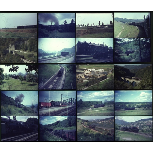 28 - Railway. Overseas Traction - YUGOSLAVIA, HUNGARY & FRANCE. A small selection  of 29 x 35mm colour sl... 