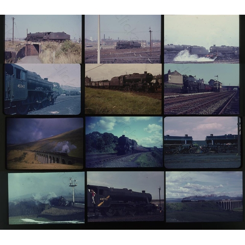 284 - Railway. BR Steam. A small collection of 37 x 35mm, mostly original, colour slides, featuring BR (LM... 