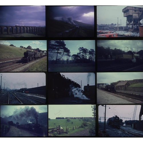 286 - Railway. BR Steam. A small collection of 46 x 35mm, mostly original, colour slides, featuring BR (LM... 