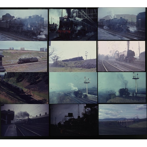 288 - Railway. BR Steam. A small collection of 35 x 35mm, mostly original, colour slides, featuring BR (LM... 