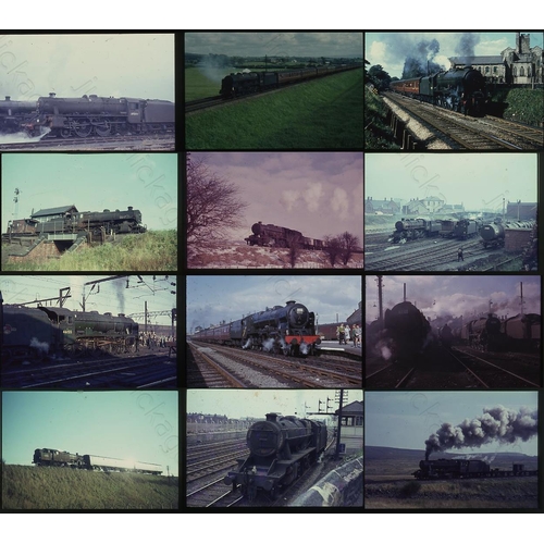 290 - Railway. BR Steam. A small collection of 35 x 35mm, mostly original, colour slides, featuring BR (LM... 