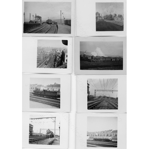 292 - Railway. BR Steam. A box of several hundred, black and white contact prints, plus a box of larger pr... 