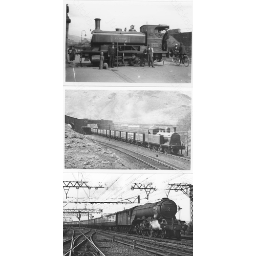 3 - Railway. B.R. Steam. A box of Approx. 600, black and white, postcard size prints. The prints feature... 