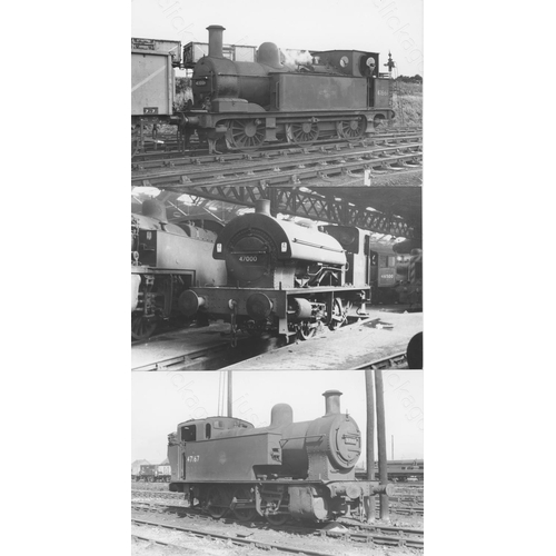 350 - Railway. L.M.S. Locomotives. A good assortment of approx. 155, black and white, postcard size prints... 