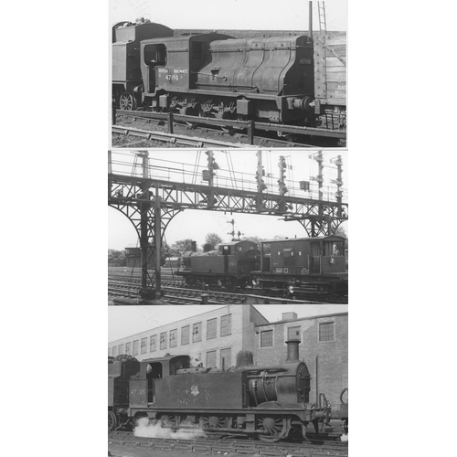 350 - Railway. L.M.S. Locomotives. A good assortment of approx. 155, black and white, postcard size prints... 