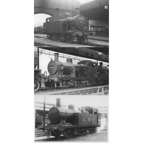 350 - Railway. L.M.S. Locomotives. A good assortment of approx. 155, black and white, postcard size prints... 