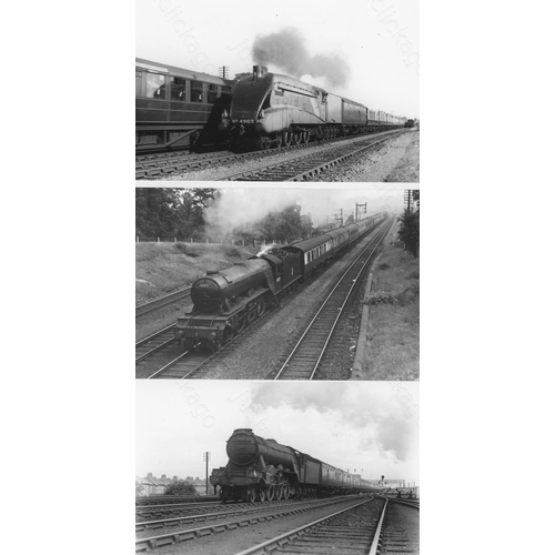 5 - Railway. L.N.E.R. Pacifics. A box of Approx. 500, black and white, postcard size prints. The prints ... 