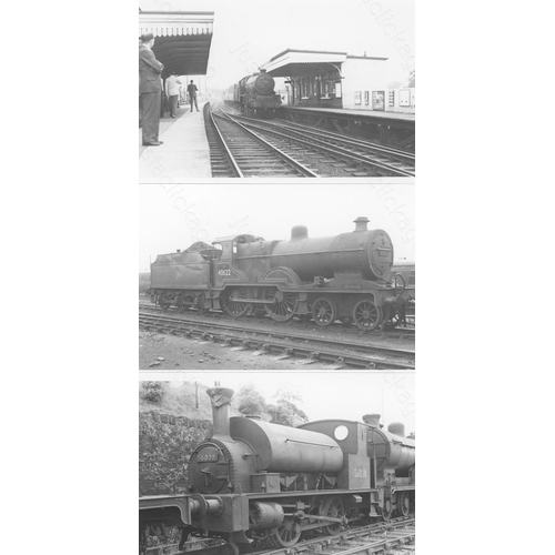 538 - Railway. L.M.S. Steam. A good collection of approx. 200+, black and white, postcard size prints. Aro... 