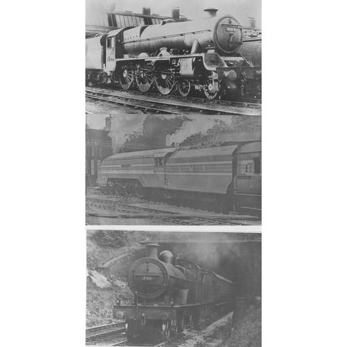 538 - Railway. L.M.S. Steam. A good collection of approx. 200+, black and white, postcard size prints. Aro... 