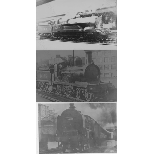 538 - Railway. L.M.S. Steam. A good collection of approx. 200+, black and white, postcard size prints. Aro... 