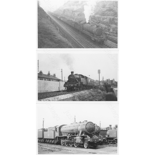 539 - Railway. B.R. Steam. A good collection of approx. 180, black and white, postcard size prints.  Aroun... 