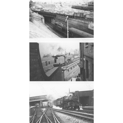 539 - Railway. B.R. Steam. A good collection of approx. 180, black and white, postcard size prints.  Aroun... 