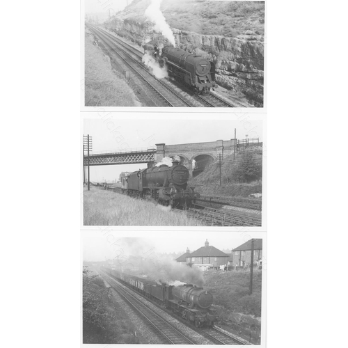 539 - Railway. B.R. Steam. A good collection of approx. 180, black and white, postcard size prints.  Aroun... 