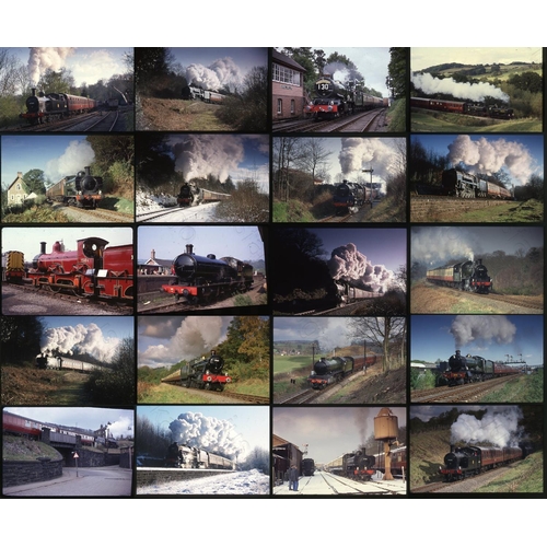 54 - Railway. Heritage Steam. A selection of approx. 200, 35mm colour slides on mixed film stock. Dating ... 