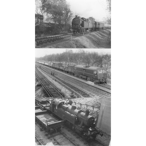 6 - Railway. B.R. Steam. A box of Approx. 600, black and white, postcard size prints. The prints feature... 