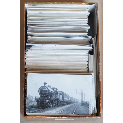 9 - Railway. B.R Steam. A box of Approx. 800, black and white, postcard size prints. The prints feature ... 