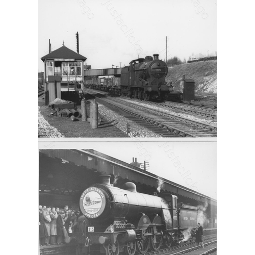 91 - Railway. BR Steam and Infrastructure. A good assortment of approx. 190 x black and white prints in a... 