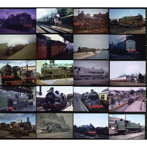 130 - Railway. BR Steam and preserved locomotives. An assortment of approx. 100 x 35mm colour slides. The ... 