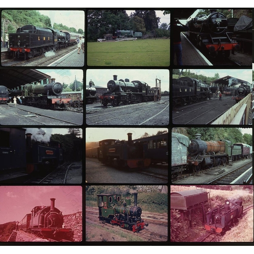 140 - Railway. BR Steam and preserved steam. An assortment of 35mm colour and black and white slides. Ther... 