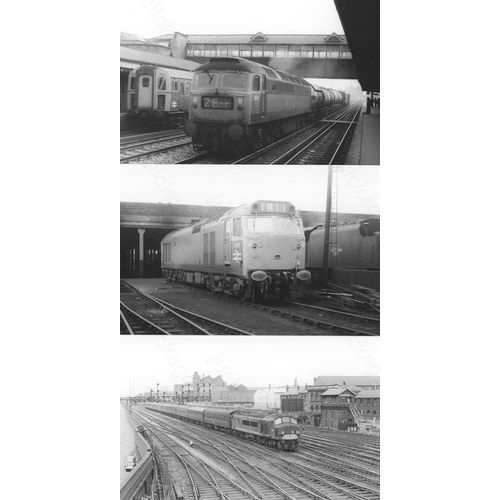 16 - Railway. B.R. Steam and Diesel. A box of Approx. 700, black and white, postcard size prints. The pri... 