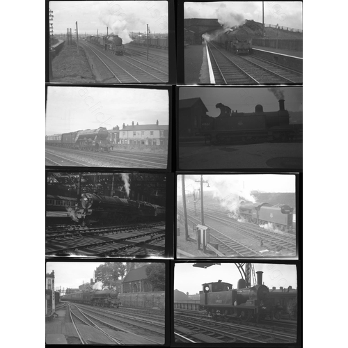 165 - Railway. BR Steam, most regions. A selection of approx. 100, black and white negatives in 35mm, medi... 