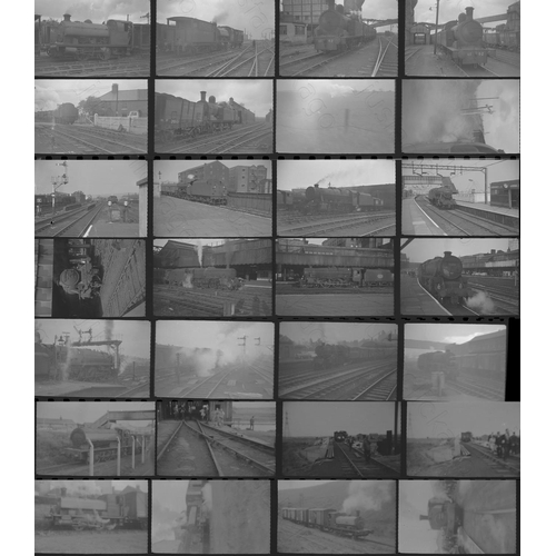 190 - Railway. BR Steam and others. A file containing approx. 300 black and white, 35mm negatives, spread ... 