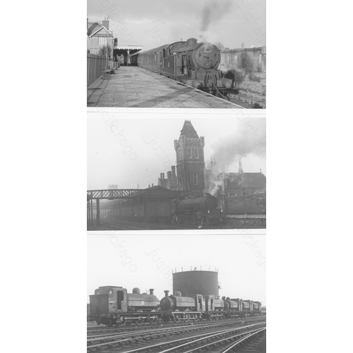 194 - Railway. B.R. Steam. A good collection of approx. 250+, black and white, postcard size prints. The p... 