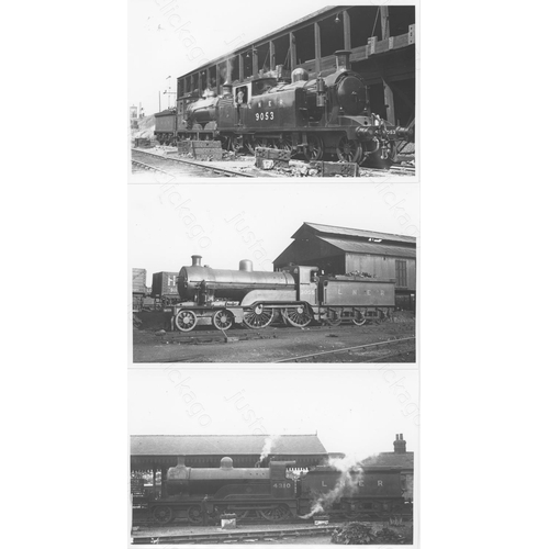 195 - Railway. Pre Grouping Types. A good collection of approx. 170, black and white, postcard size prints... 