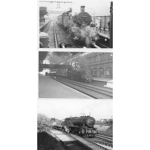 196 - Railway. B.R. Steam. A good collection of approx. 165, black and white, postcard size prints. The pr... 