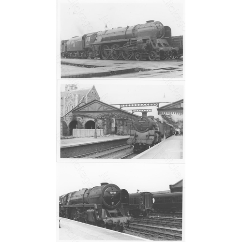 196 - Railway. B.R. Steam. A good collection of approx. 165, black and white, postcard size prints. The pr... 