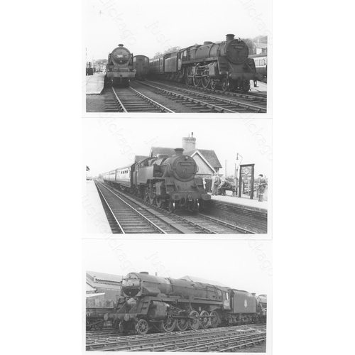 196 - Railway. B.R. Steam. A good collection of approx. 165, black and white, postcard size prints. The pr... 