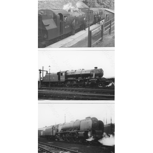 198 - Railway. B.R. Steam. A good collection of approx. 275, black and white, postcard size prints. The pr... 