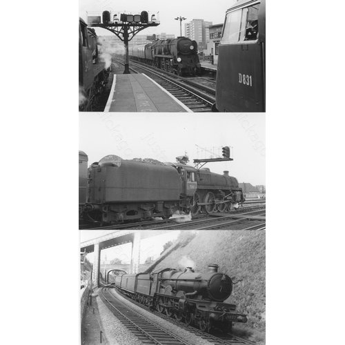 20 - Railway. B.R. Steam. A box of Approx. 650+, black and white, postcard size prints. The prints featur... 